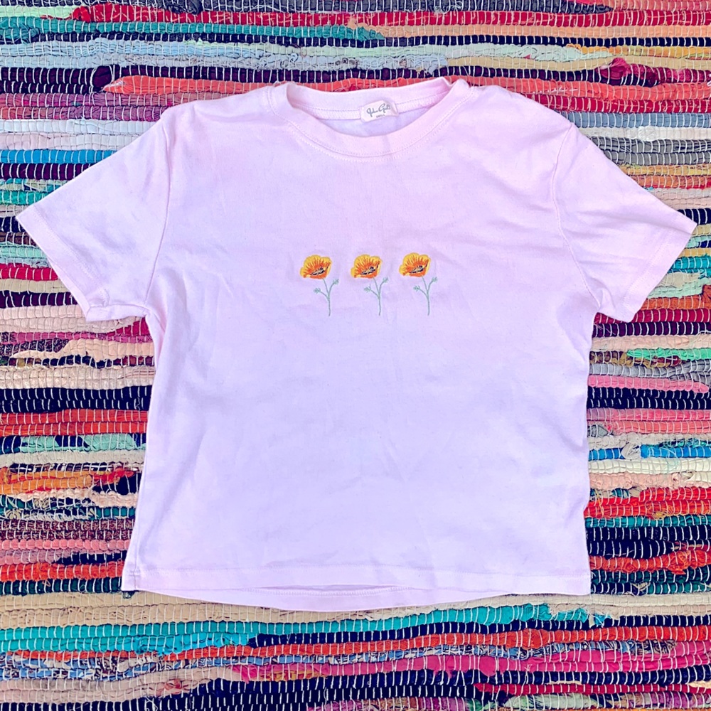 Floral Pacsun Crop T-Shirt ✿